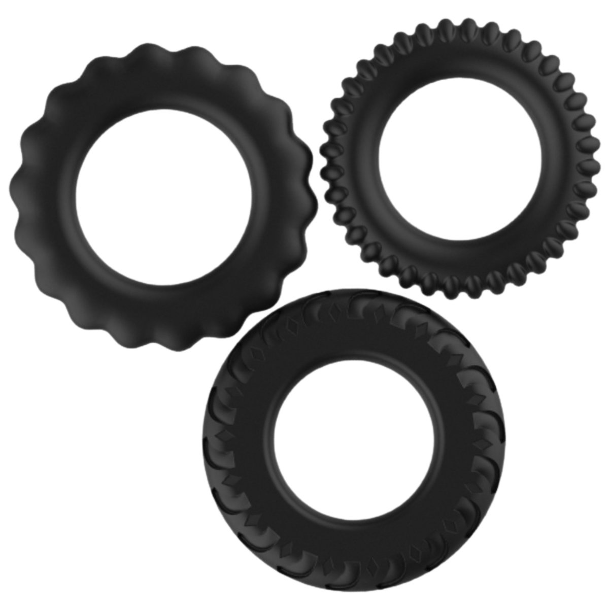Pretty Love Titan Silicone Cock Ring Set (3 Pack)