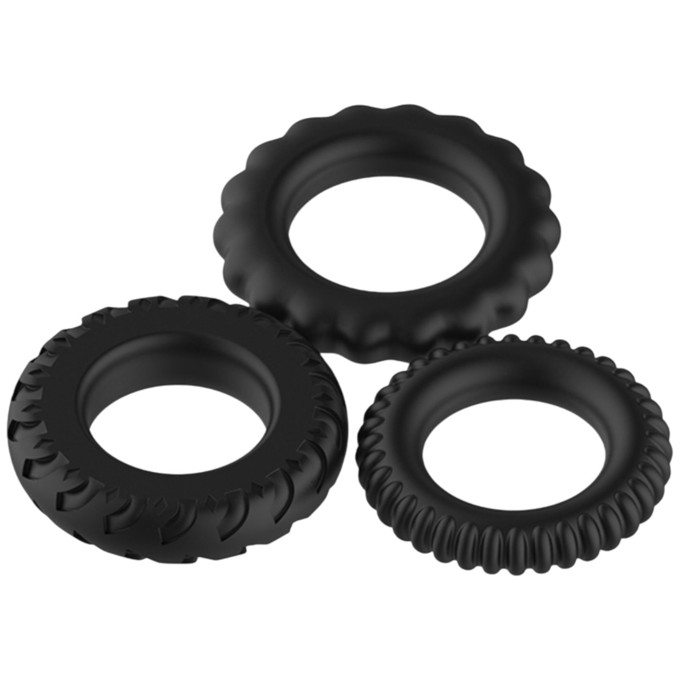 Pretty Love Titan Silicone Cock Ring Set (3 Pack)