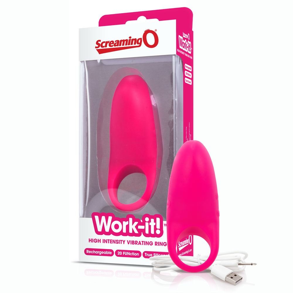 Screaming O Work-it! Rechargeable Vibrating Cock Ring Pink