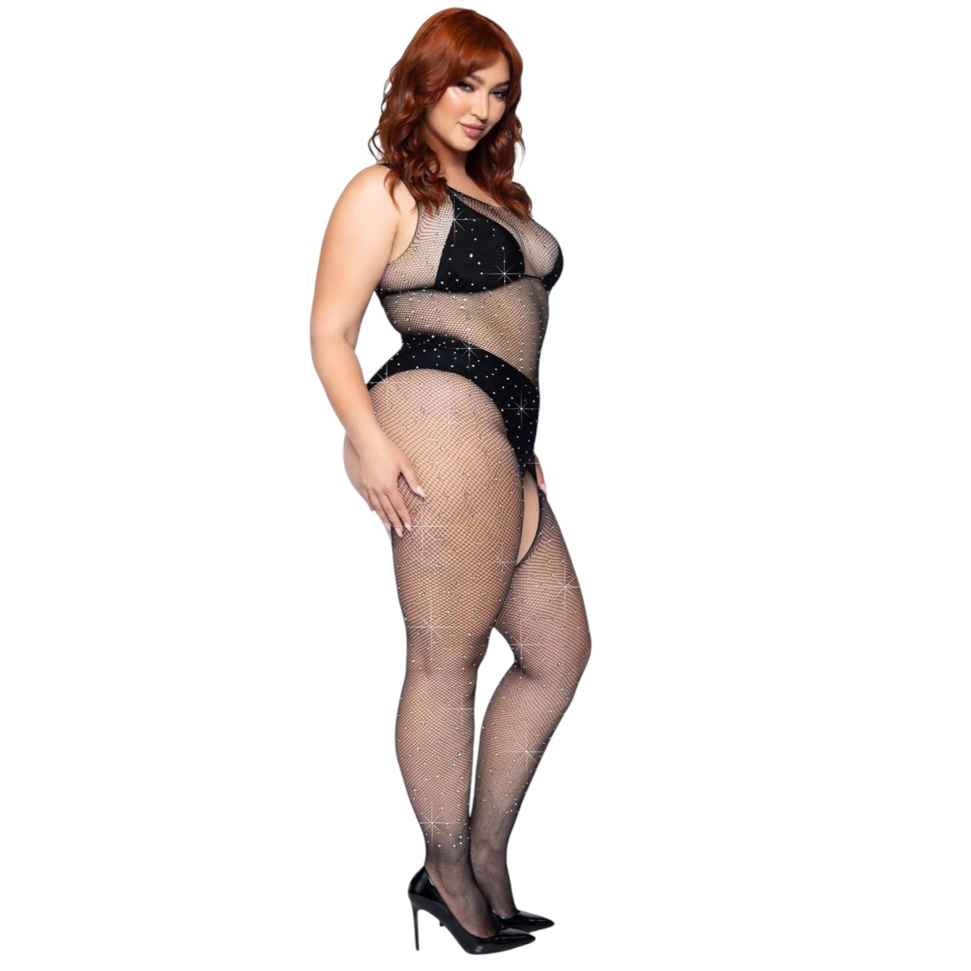 Leg Avenue Crystallised Fishnet Crotchless Bodystocking