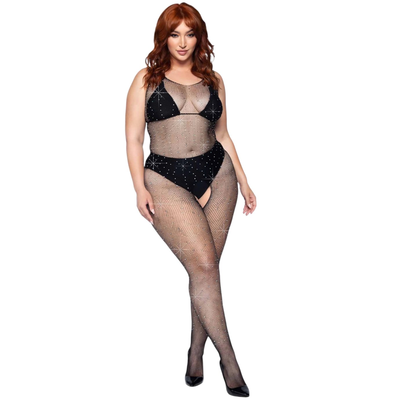 Leg Avenue Crystallised Fishnet Crotchless Bodystocking