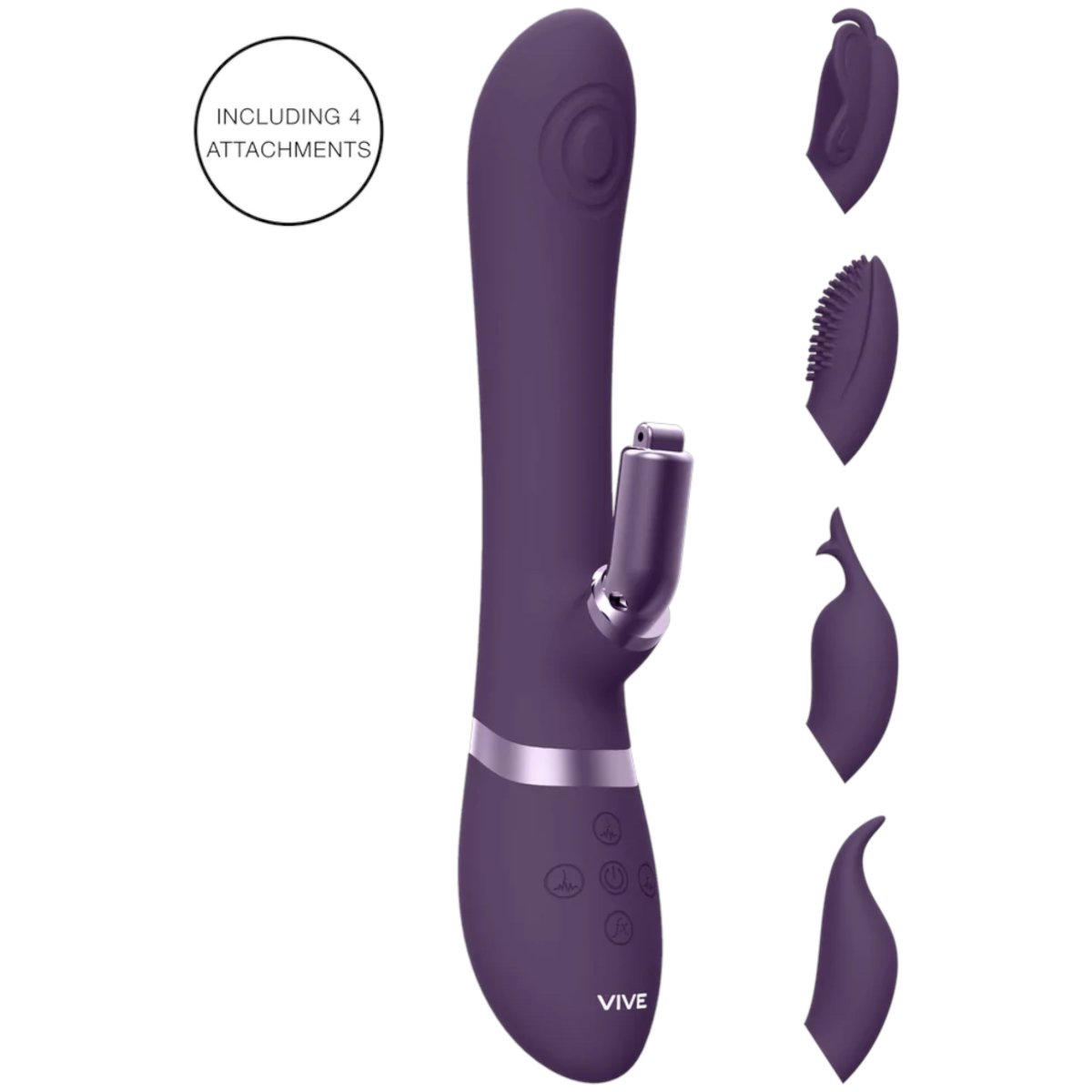 Vive Etsu Interchangeable Rabbit Vibrator Purple