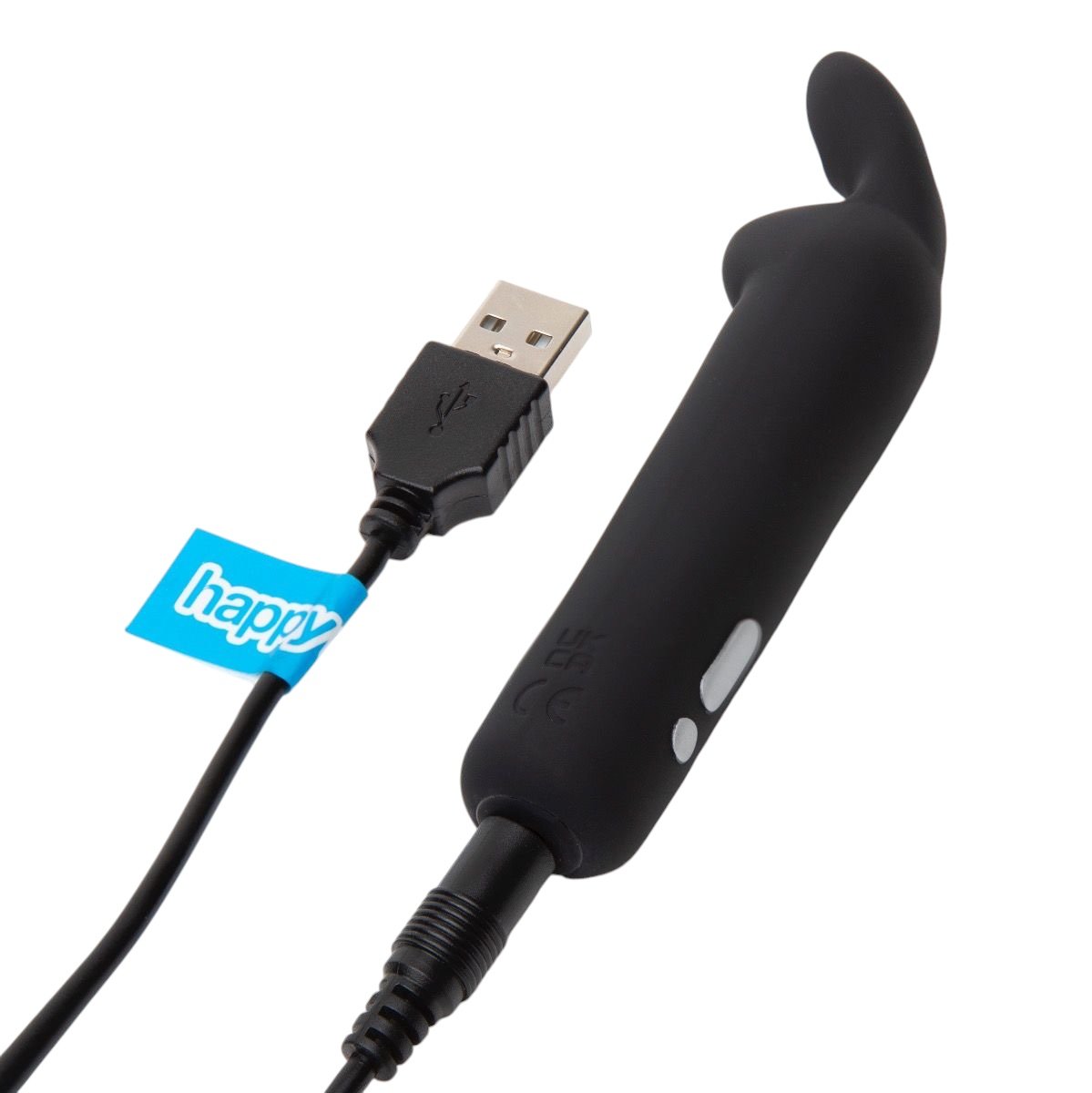 Happy Rabbit Rechargeable Rabbit Ears Bullet Vibrator Black