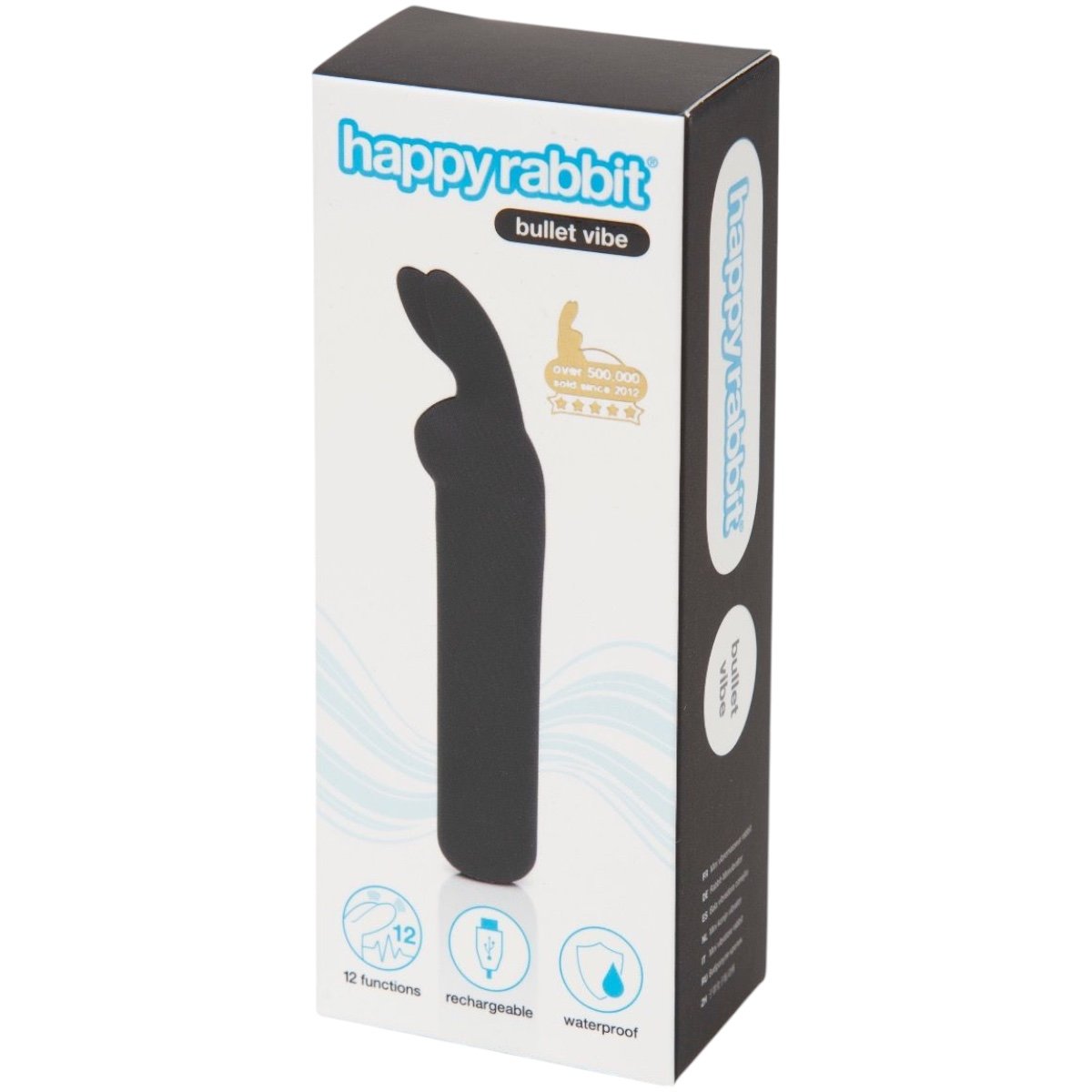 Happy Rabbit Rechargeable Rabbit Ears Bullet Vibrator Black