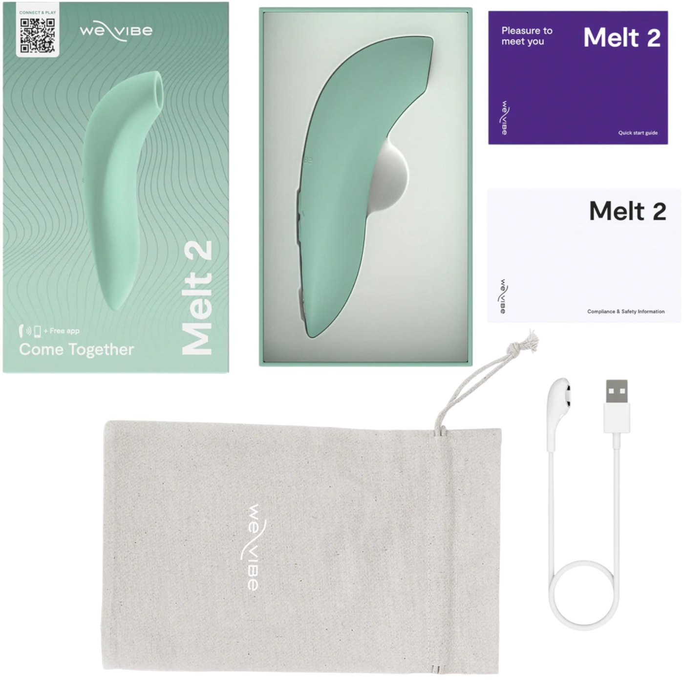 We-Vibe Melt 2 App Controlled Rechargeable Clitoral Vibrator Sage