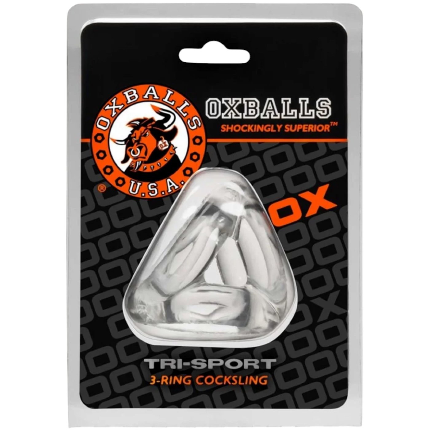 Oxballs TRI-SPORT Cock Ring and Ball Sling Clear