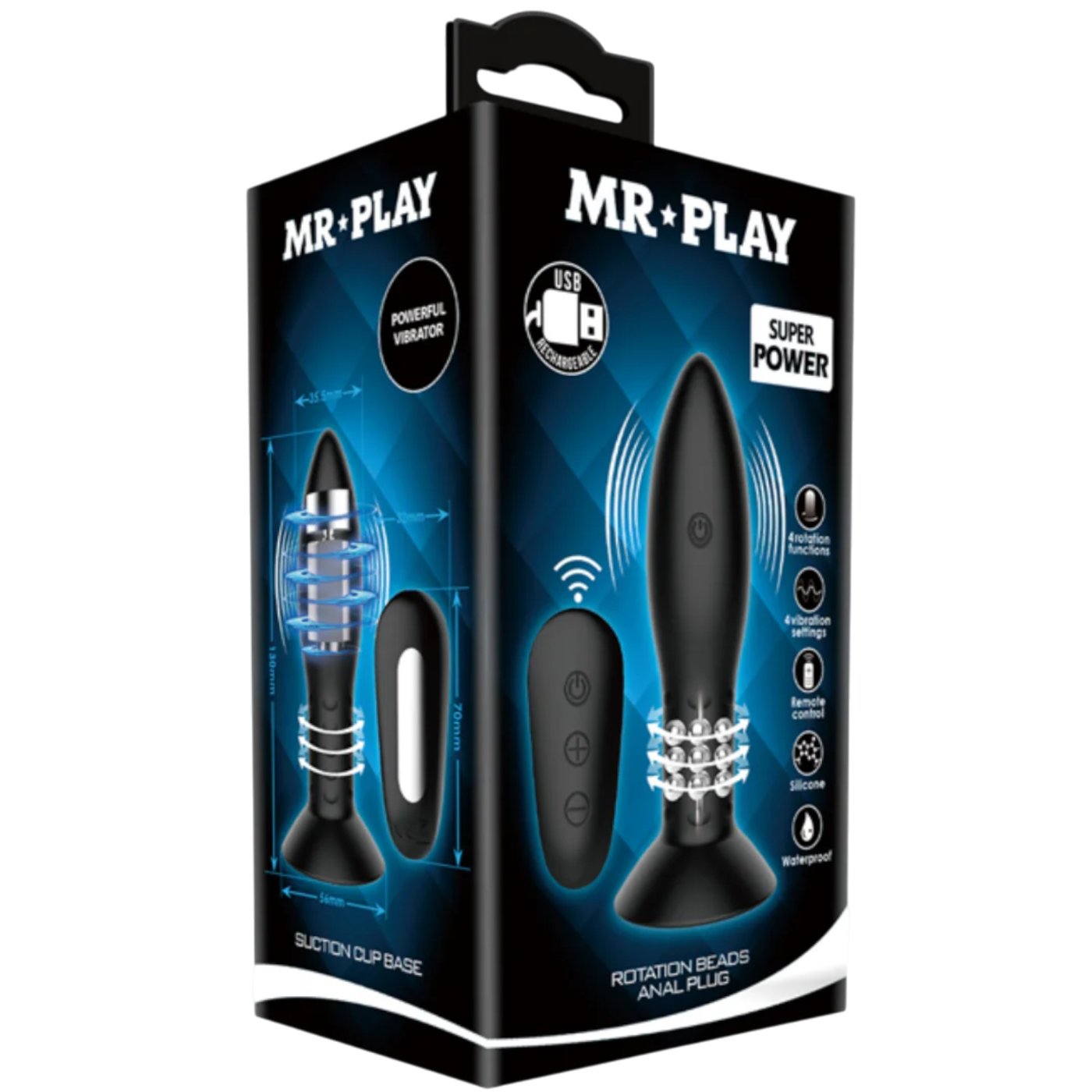 Pretty Love Mr Play Rotating Beads Remote Control Butt Plug