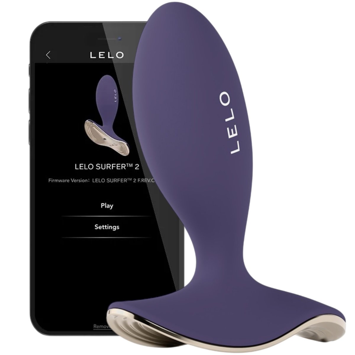 Lelo Surfer 2 Unisex App Controlled Vibrating Butt Plug, Purple