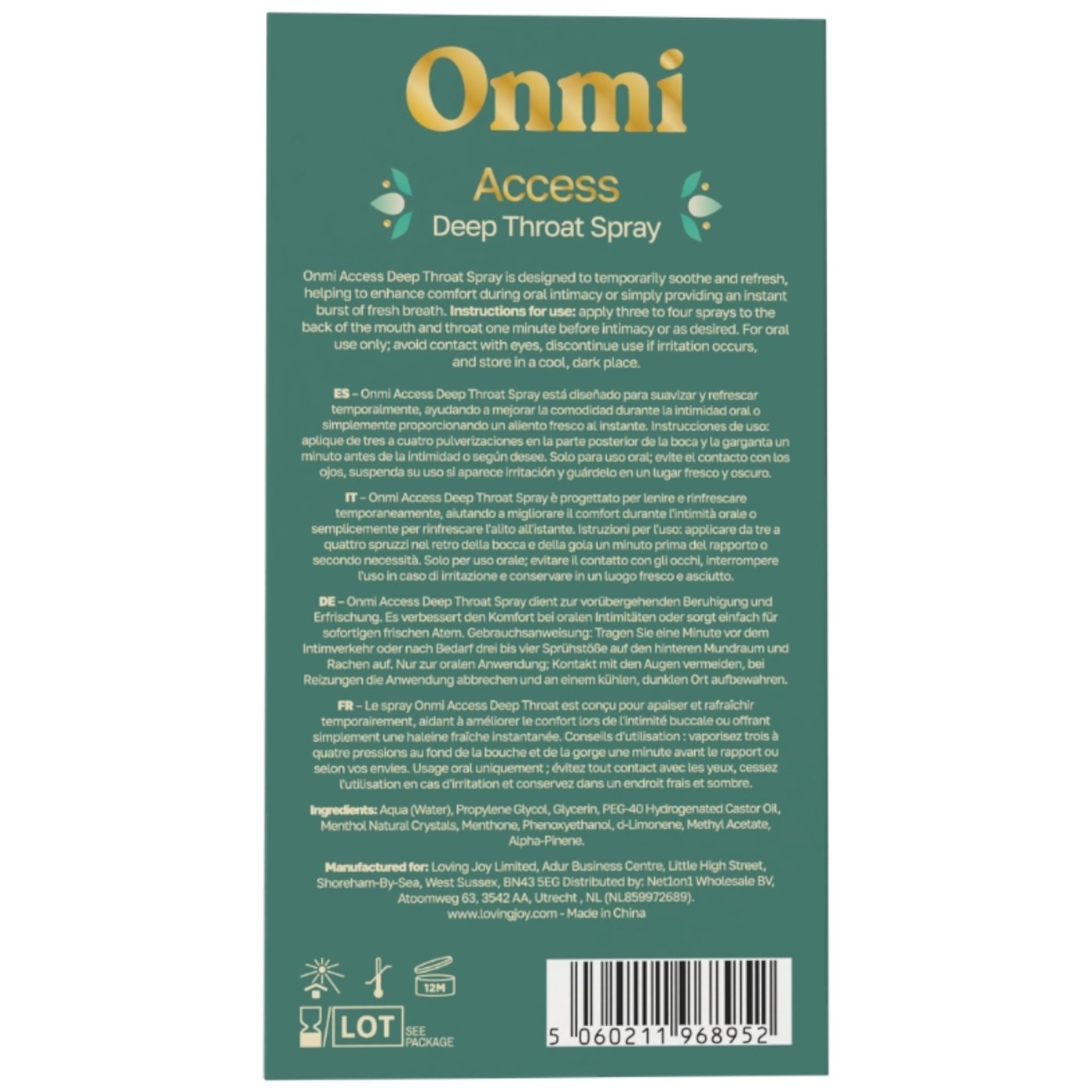 Onmi Access Deep Throat Spray 15ml
