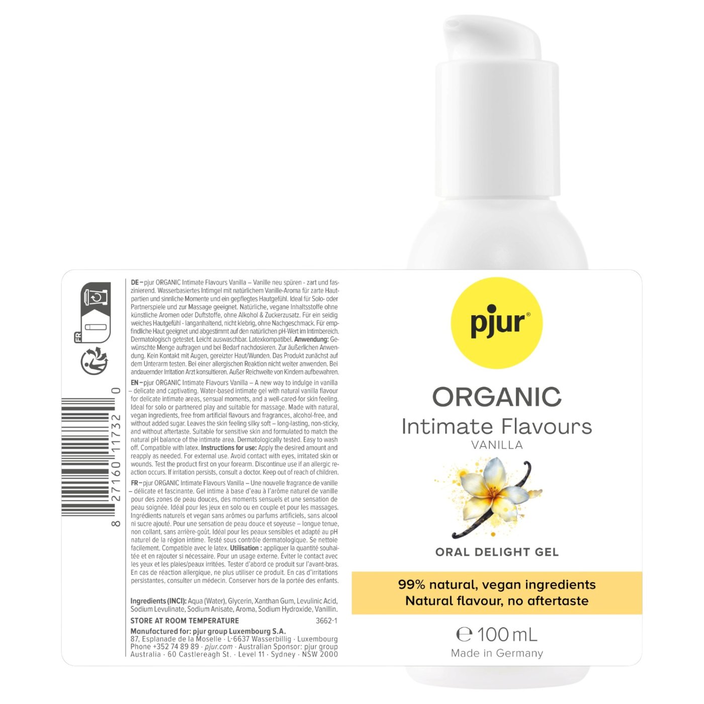 pjur ORGANIC Intimate Flavours Vanilla Oral Delight Gel 100ml