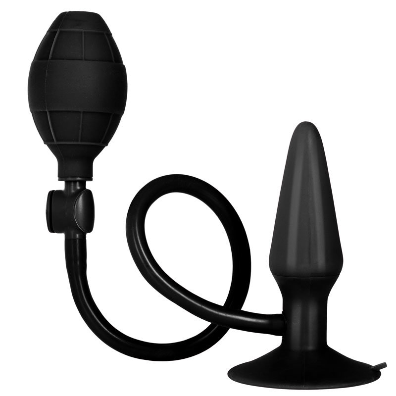 CalExotics Black Booty Call Pumper Silicone Inflatable Small Anal Plug