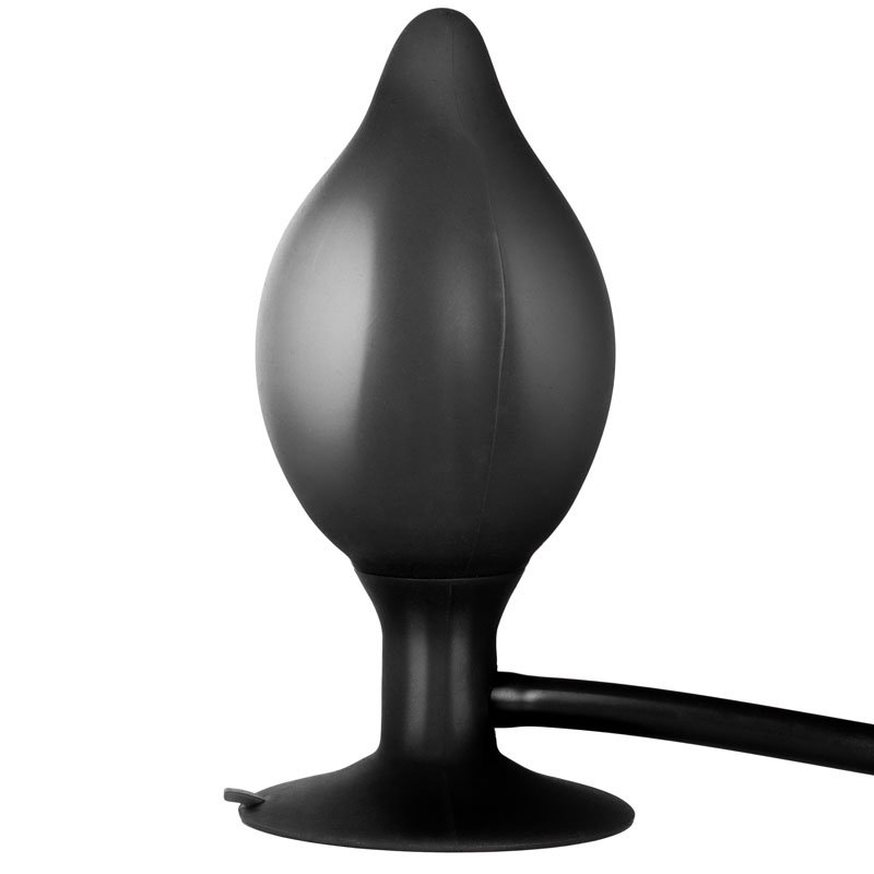 CalExotics Black Booty Call Pumper Silicone Inflatable Small Anal Plug