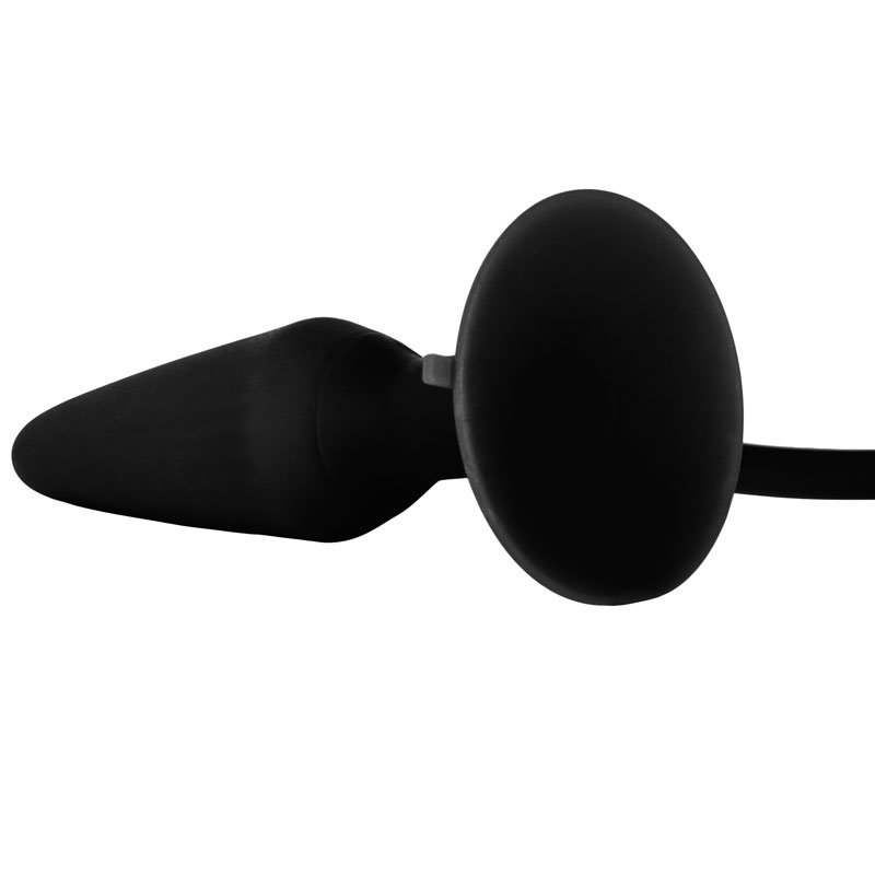 CalExotics Black Booty Call Pumper Silicone Inflatable Small Anal Plug
