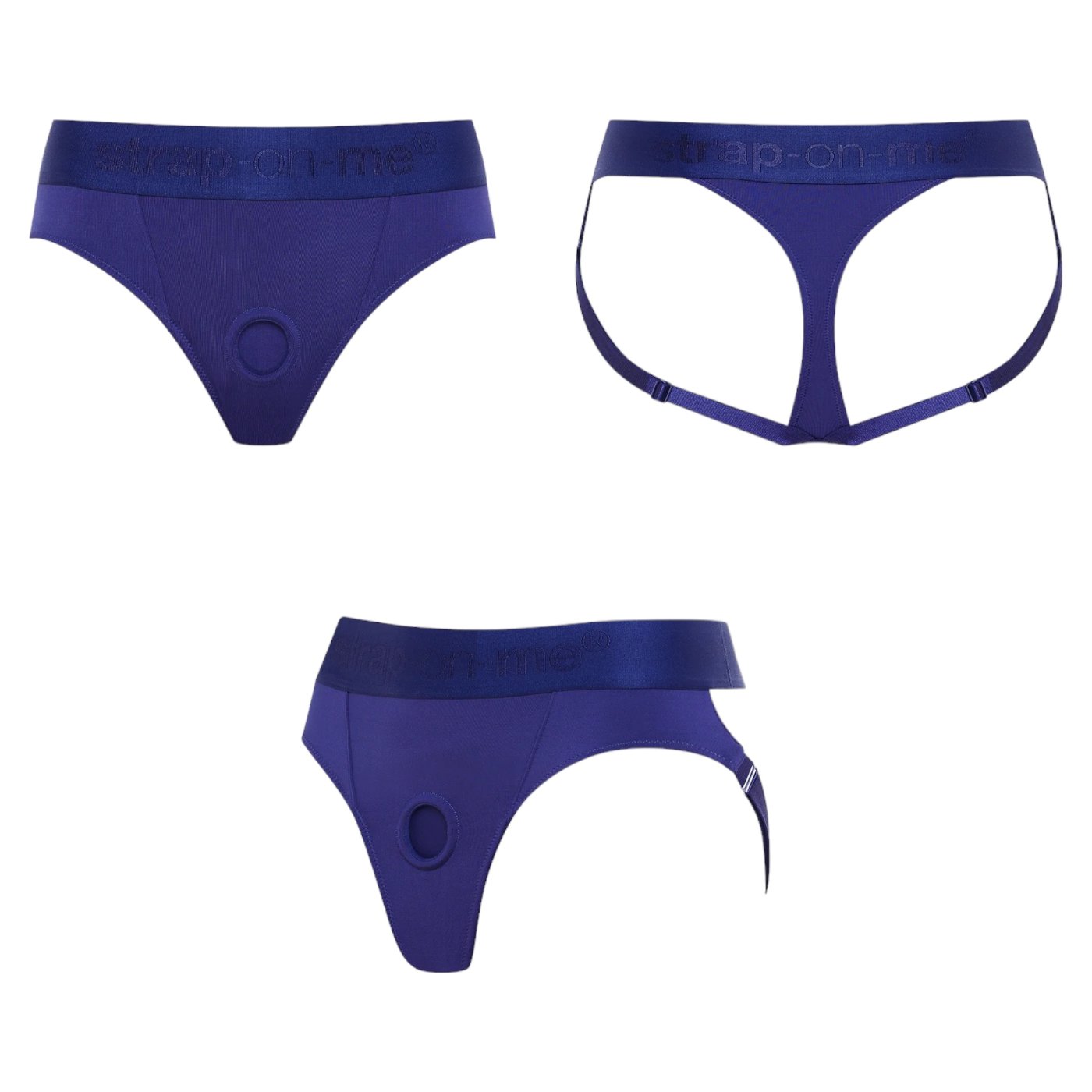 Strap-On-Me Heroine Butt Lift Harness Thong Blue S