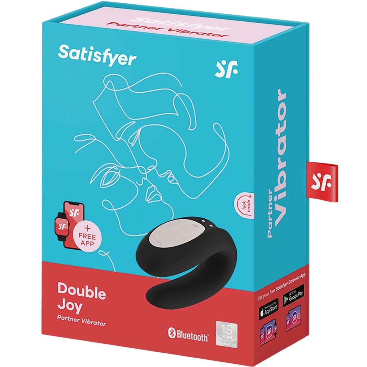 Satisfyer Double Joy App Controlled Rechargeable Vibrator Black