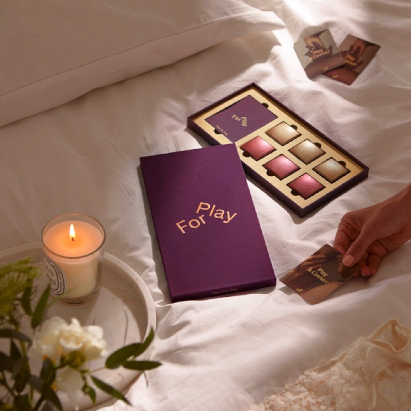 For Play His & Hers Couples Milk Chocolate Game with 6 Chocolates & Play Cards