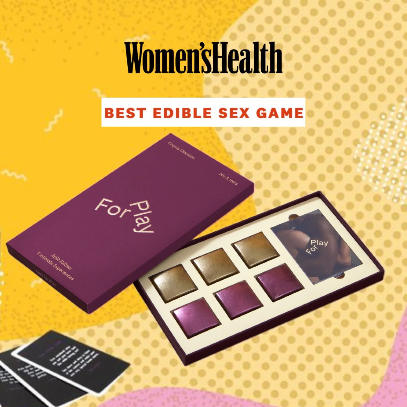For Play His & Hers Couples Milk Chocolate Game with 6 Chocolates & Play Cards