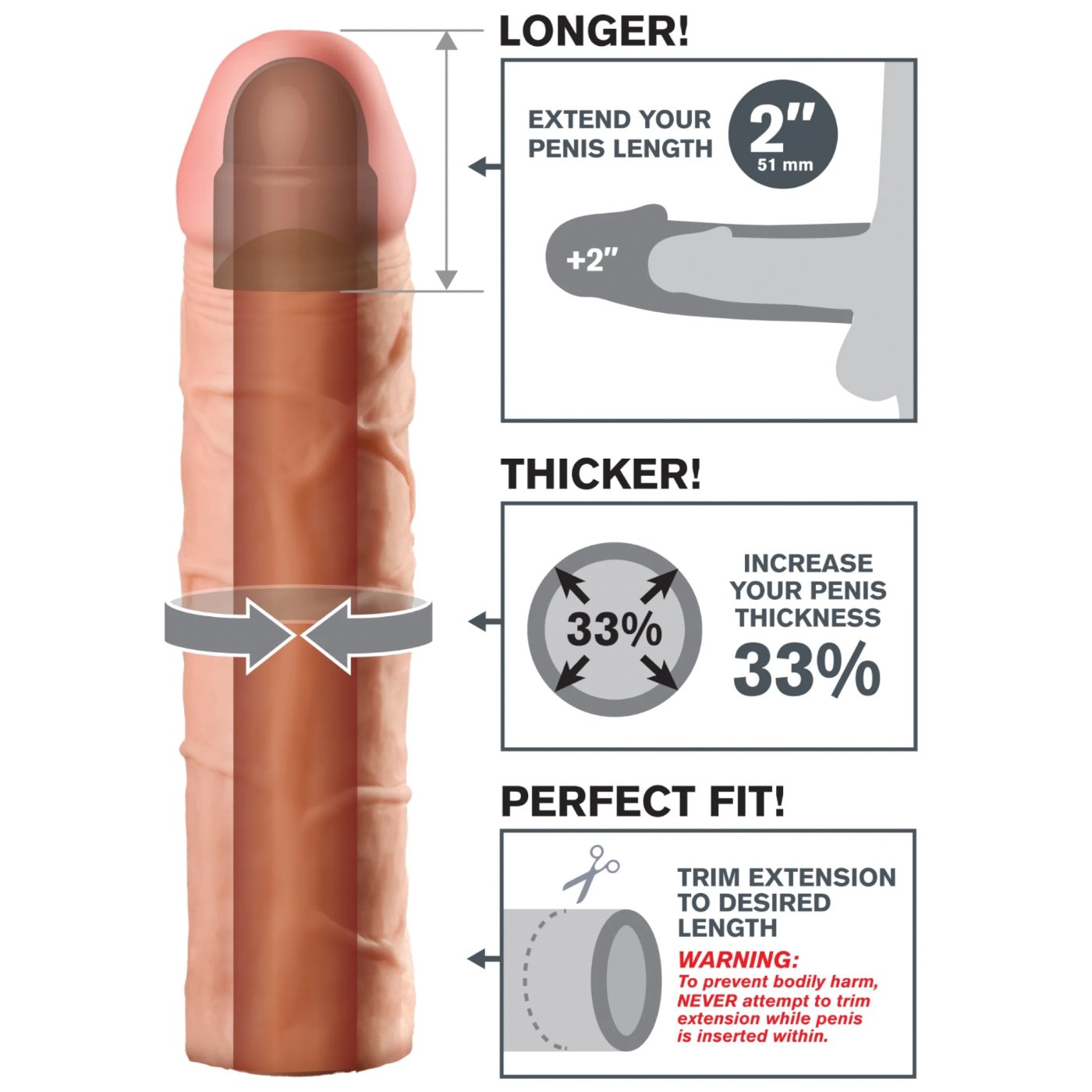 Fantasy X-Tensions Perfect 2 Inch Penis Extension