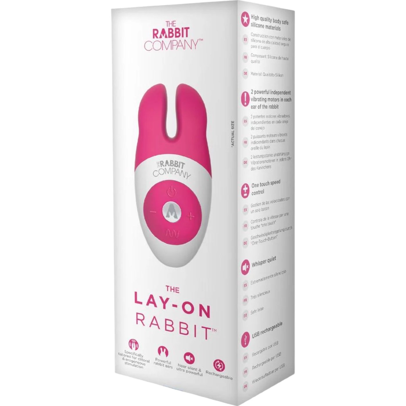 The Rabbit Company The Lay-On Rabbit Vibrator Hot Pink