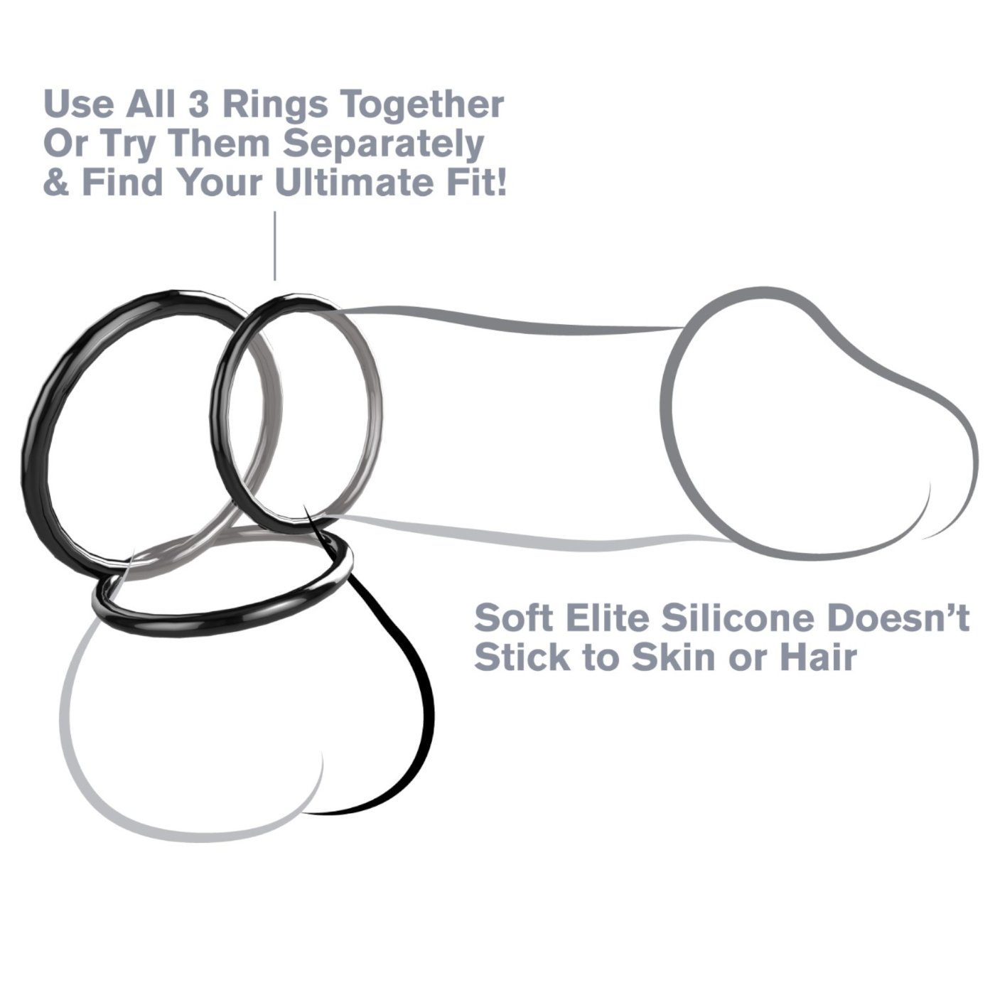 Fantasy C-Ringz Silicone Stamina Cock Ring Set (3 Pack)