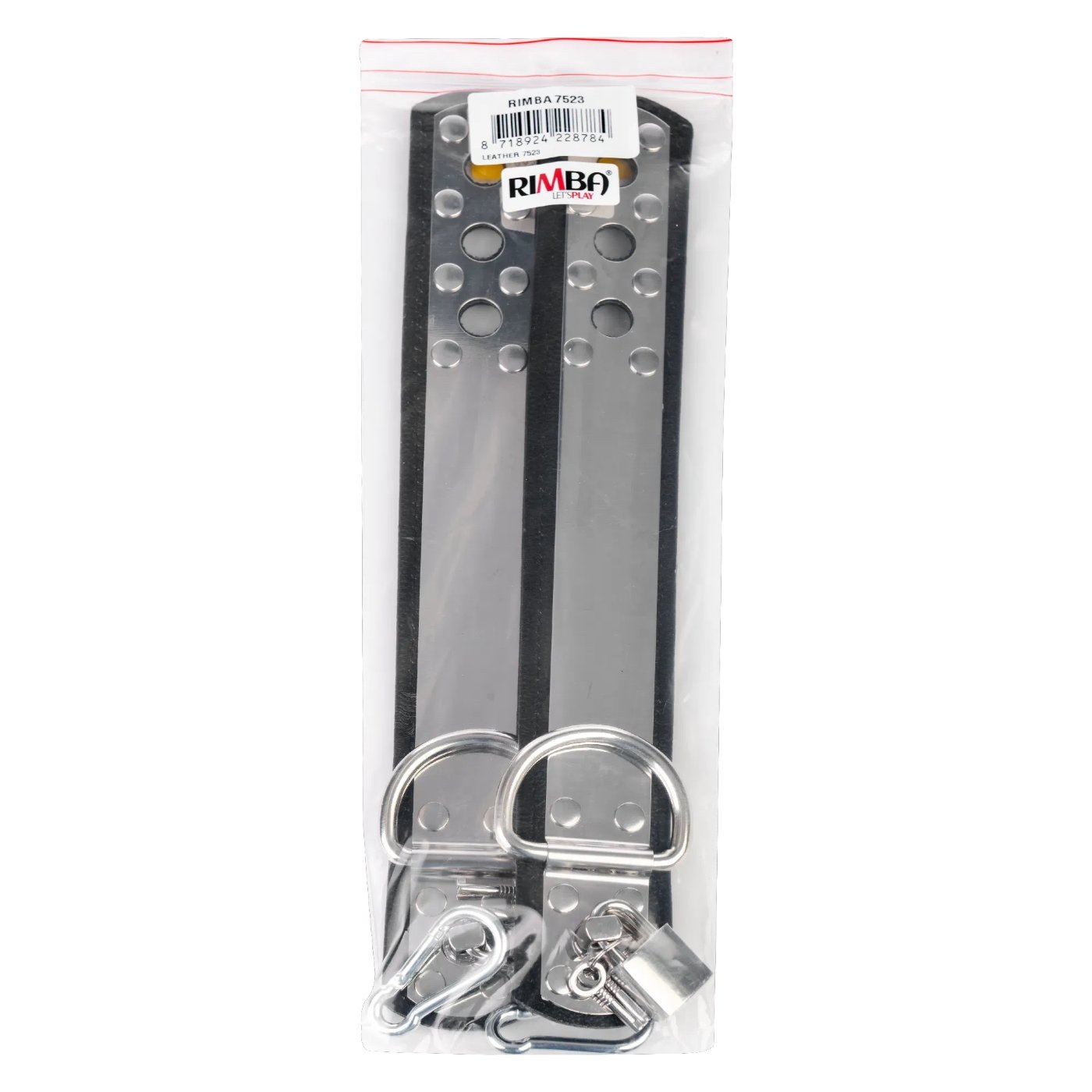 Rimba Locking Leather Wrist Cuffs with Padlocks