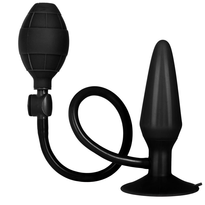 CalExotics Black Booty Call Pumper Silicone Inflatable Medium Anal Plug – CalExotics