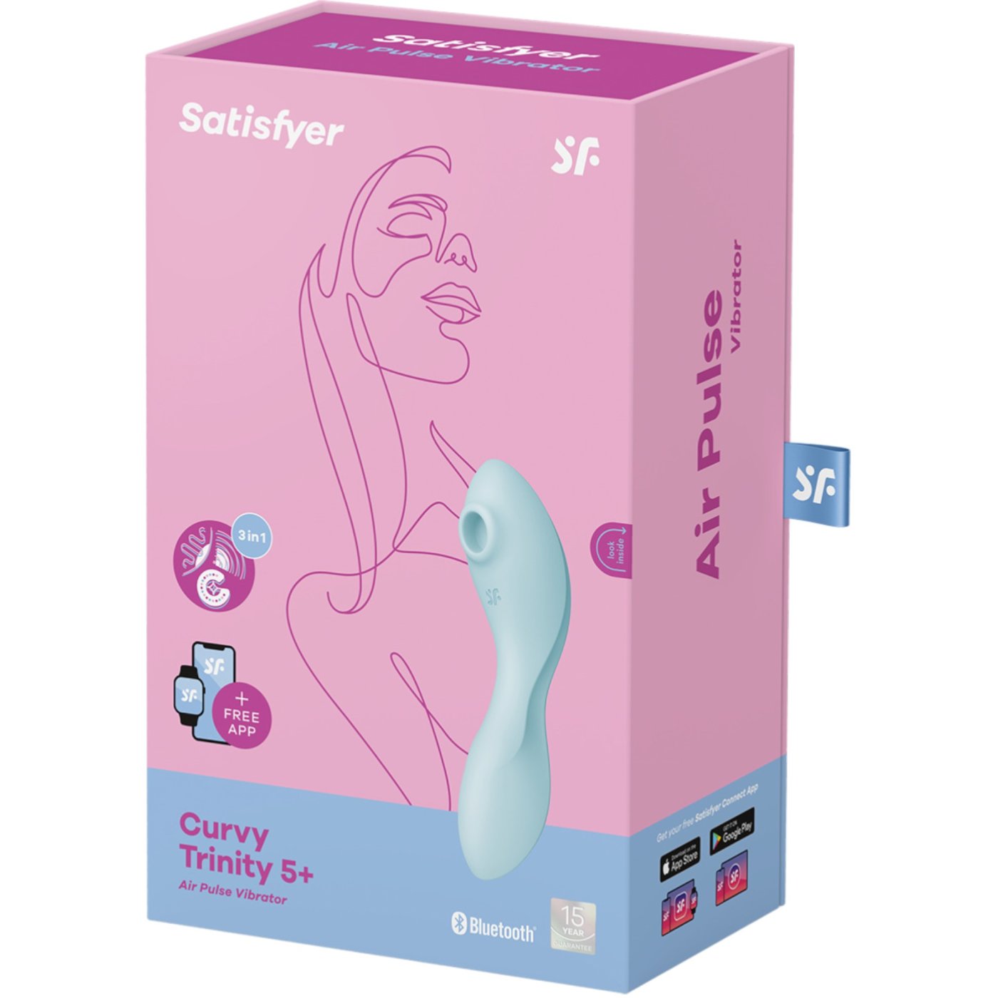 Satisfyer Curvy Trinity 5+ App Controlled G-Spot Vibrator & Clitoral Stimulator