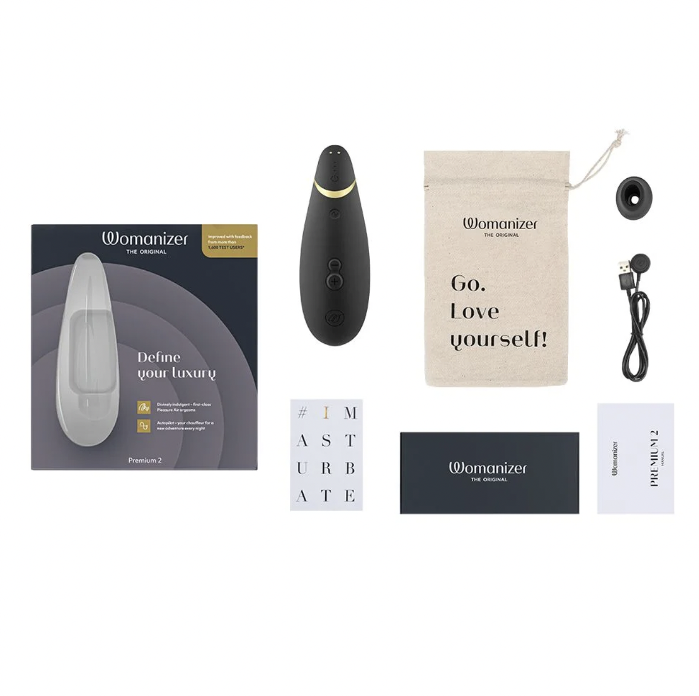 Womanizer Premium 2 Rechargeable Smart Silence Clitoral Suction Vibrator