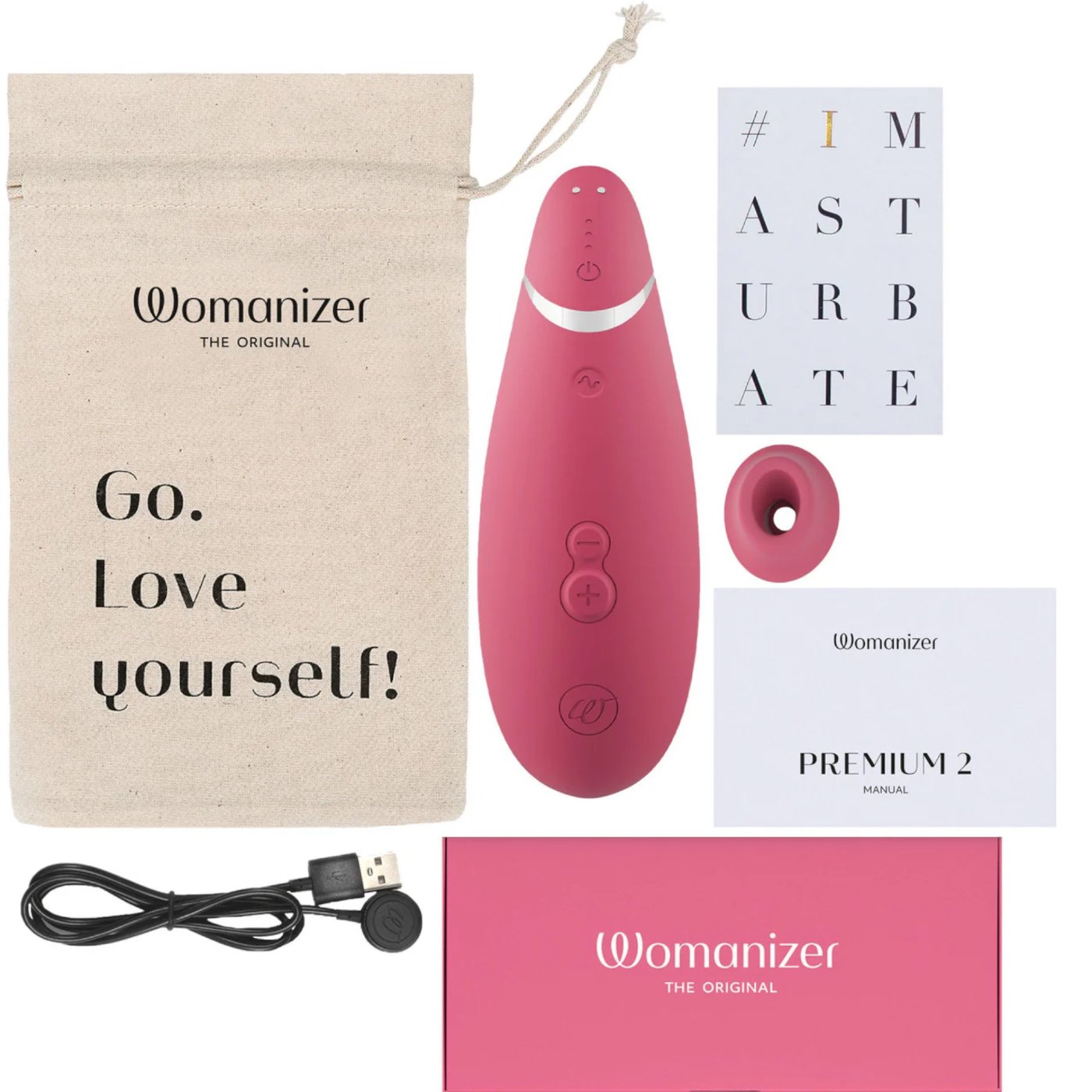 Womanizer Premium 2 Rechargeable Smart Silence Clitoral Suction Vibrator