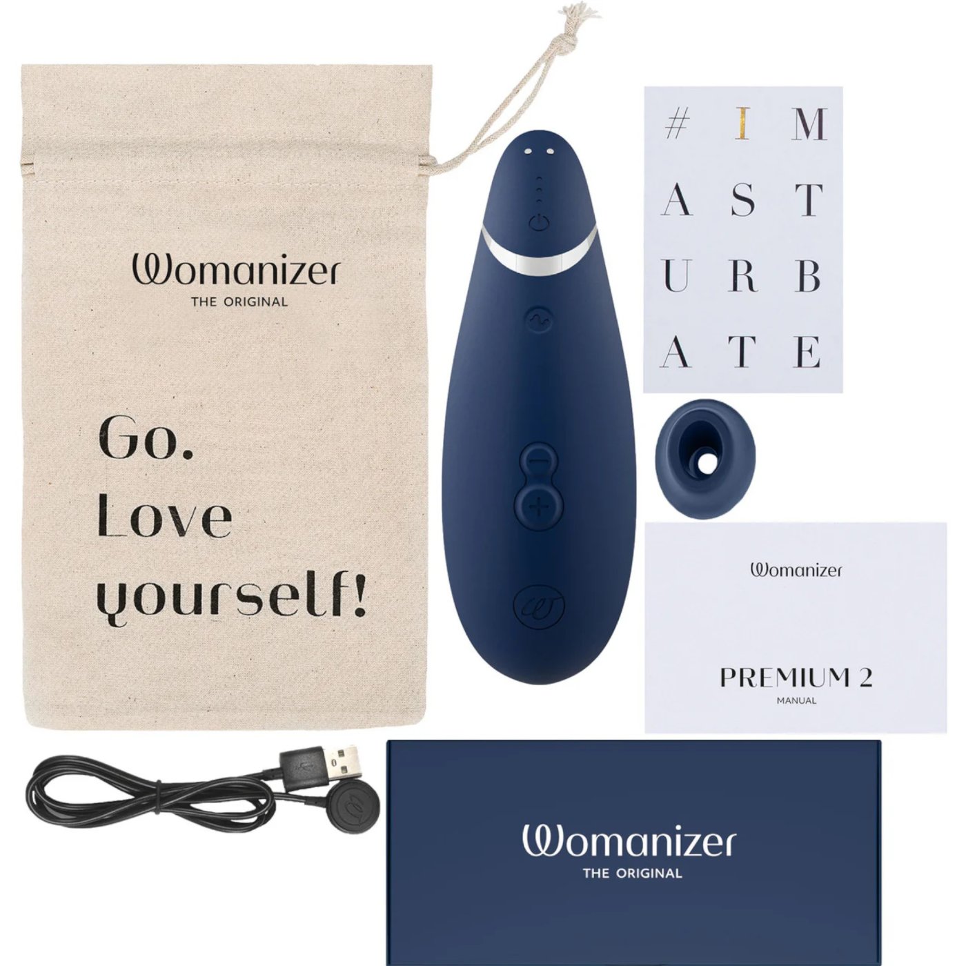 Womanizer Premium 2 Rechargeable Smart Silence Clitoral Suction Vibrator