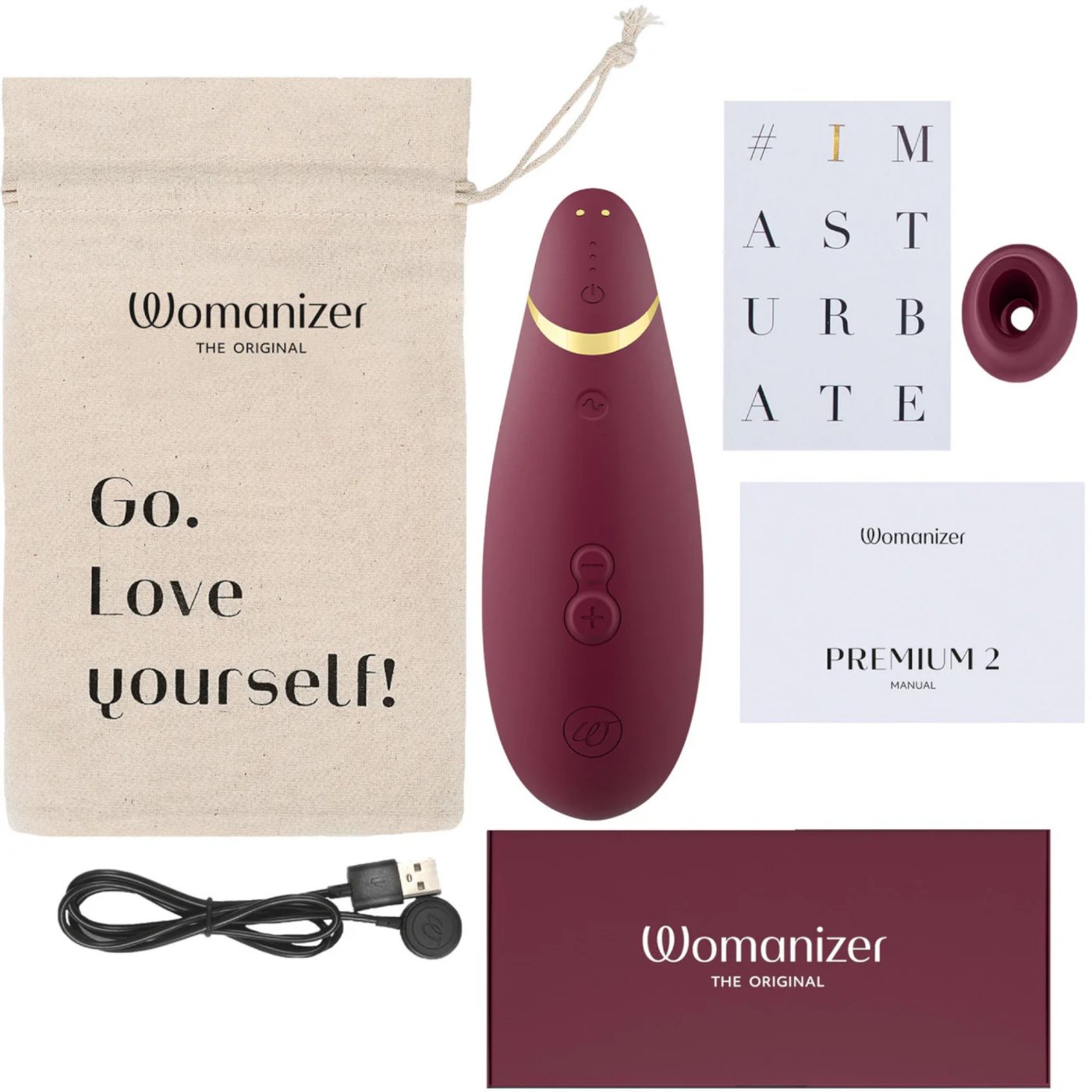 Womanizer Premium 2 Rechargeable Smart Silence Clitoral Suction Vibrator