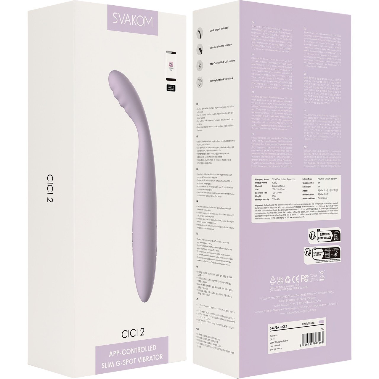 Svakom Cici 2 App Controlled Rechargeable Warming G-Spot Vibrator