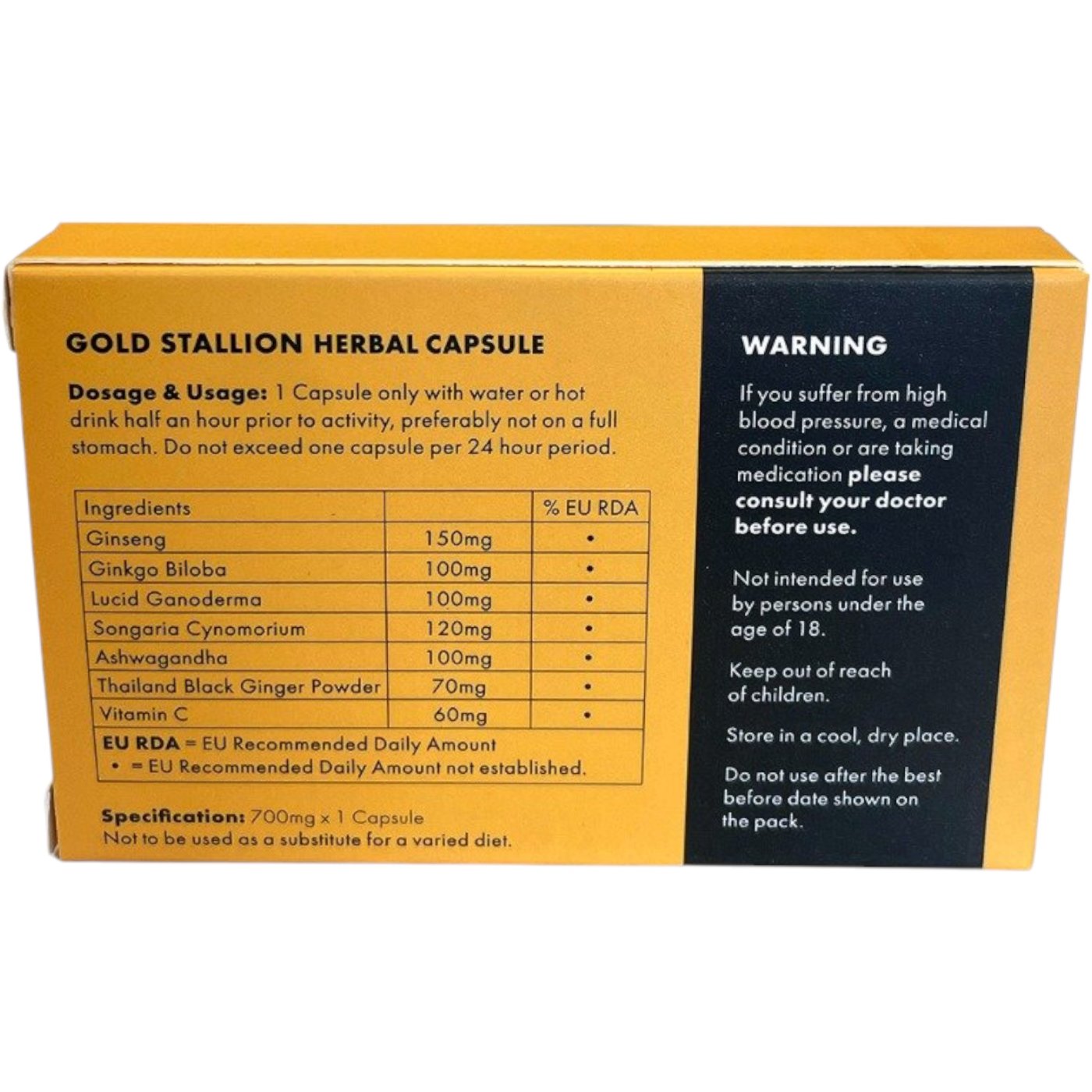 Gold Stallion Extra Strength Supplement for Men (700mg x 1 Capsule)