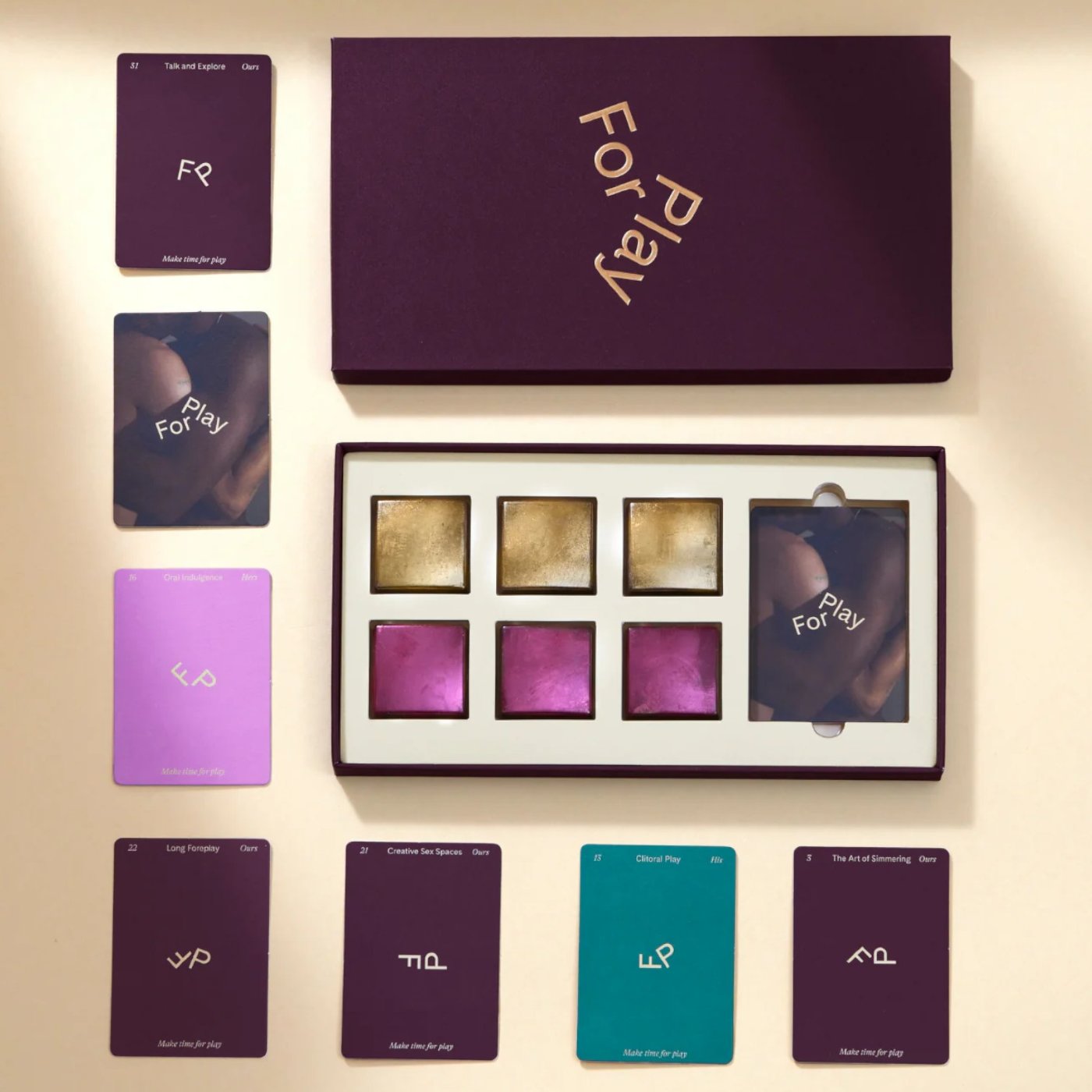 For Play His & Hers Couples Dark Chocolate Game with 6 Chocolates & Play Cards