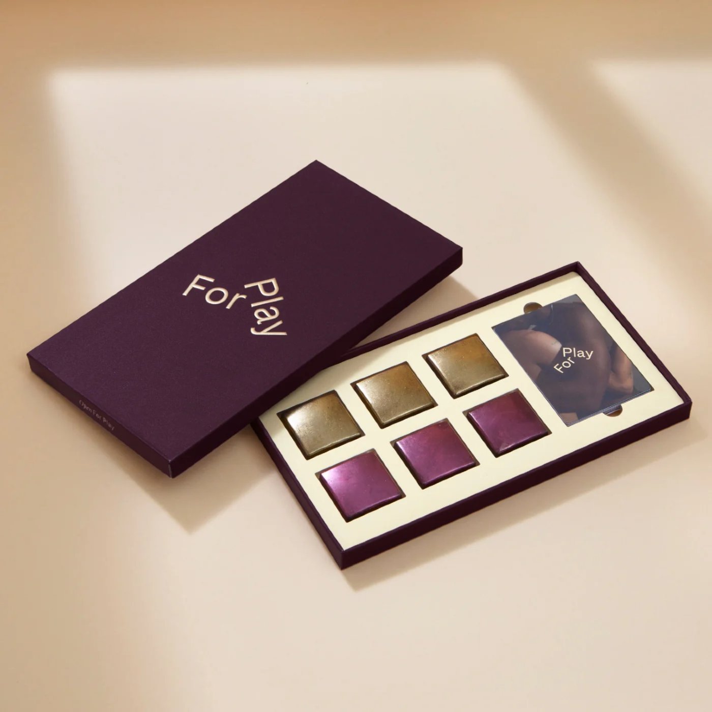 For Play His & Hers Couples Dark Chocolate Game with 6 Chocolates & Play Cards