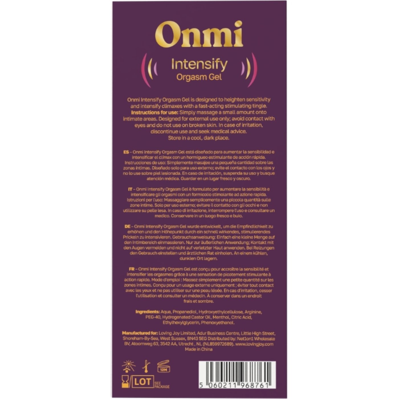Onmi Intensify Tingling Orgasm Gel 30ml