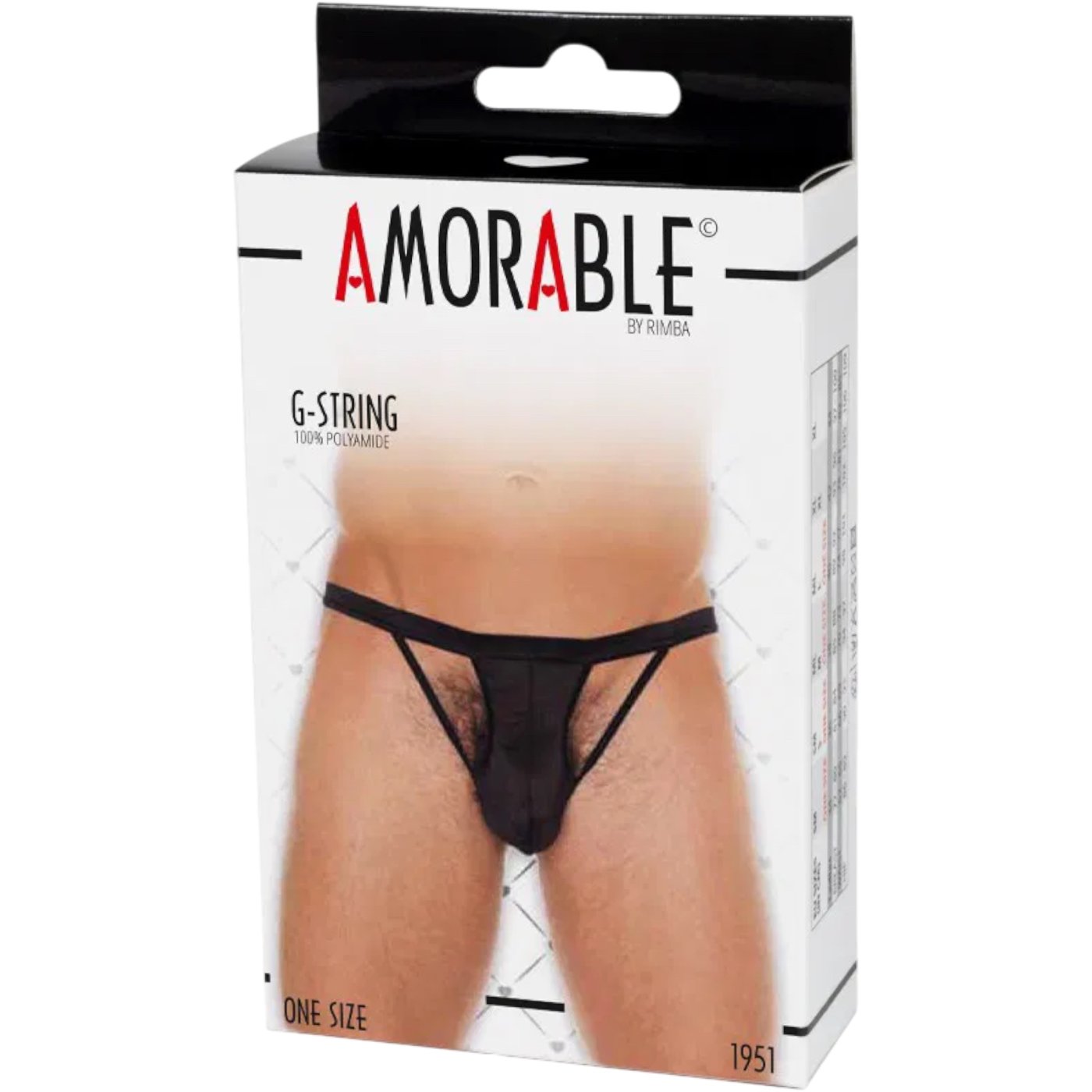 Rimba Men’s Black Open Thong G-String