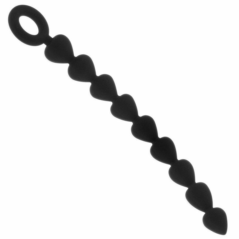 S&amp;M Black Silicone Anal Beads