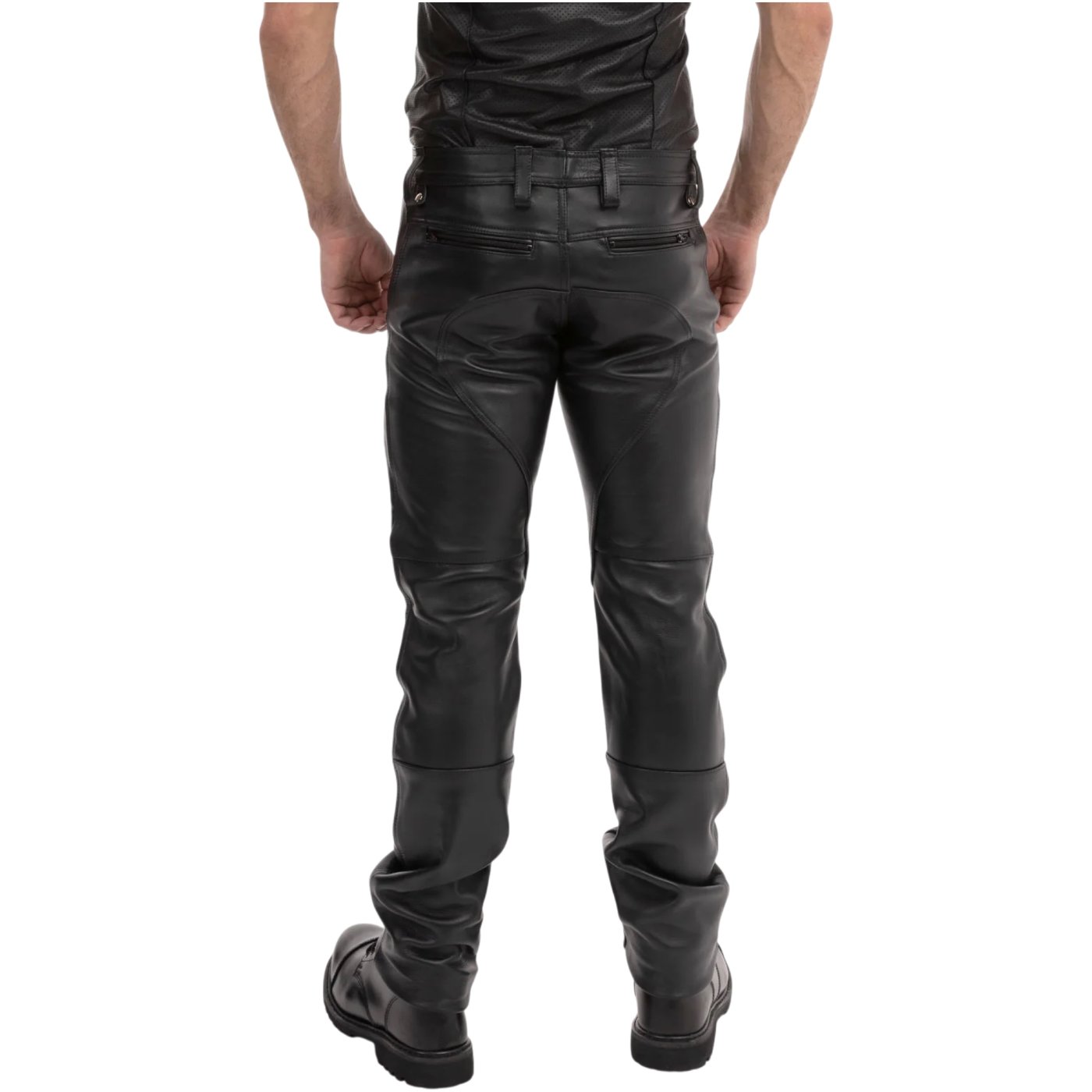 Prowler RED Leather Biker Jeans Black 32in