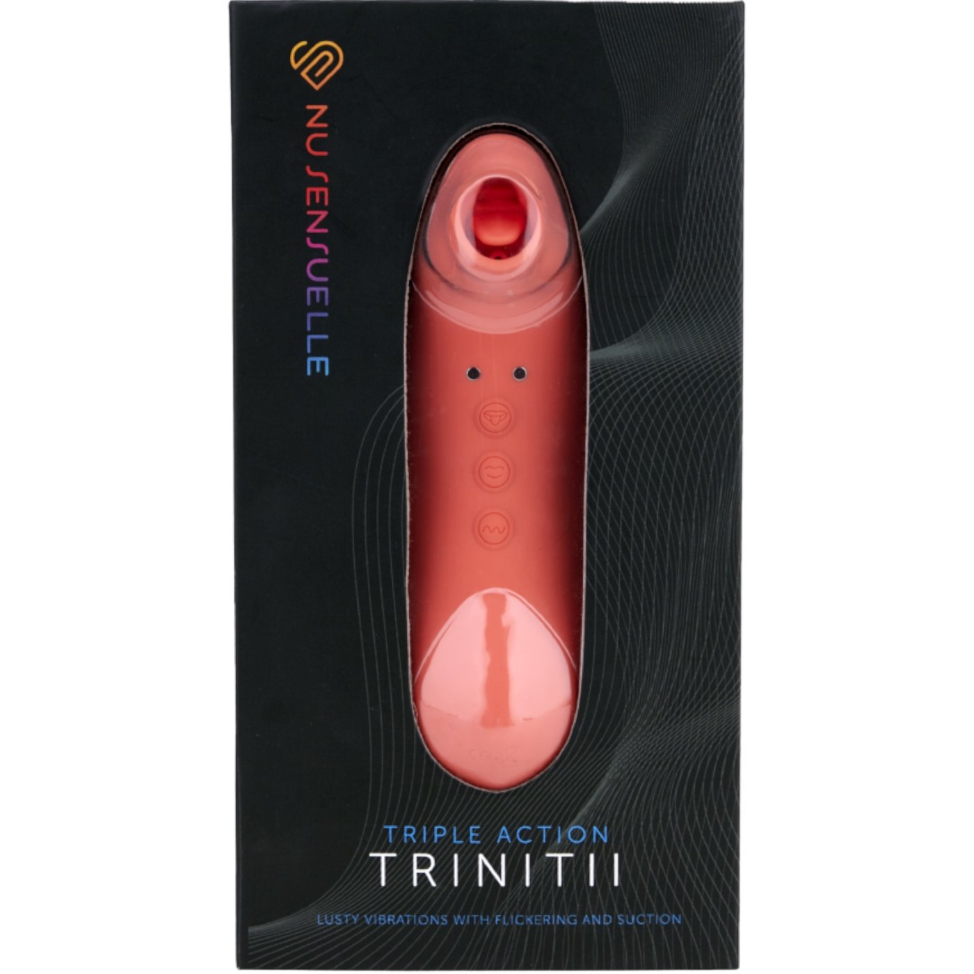 Nu Sensuelle Trinitii 3 in 1 Clitoral Suction Tongue Vibe Coral