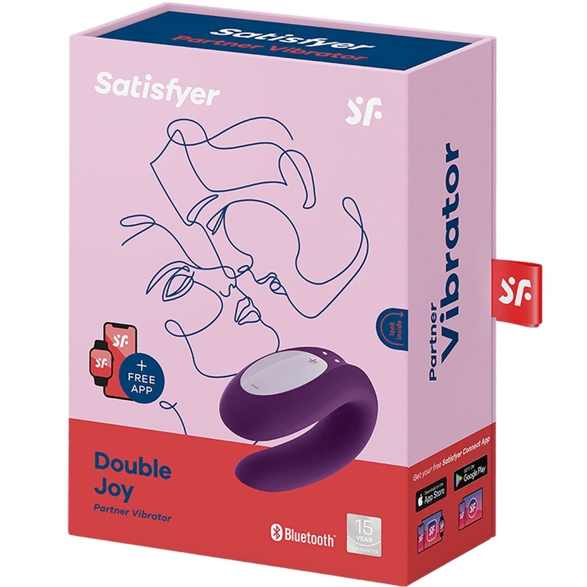 Satisfyer Double Joy App Controlled Rechargeable Vibrator Violet