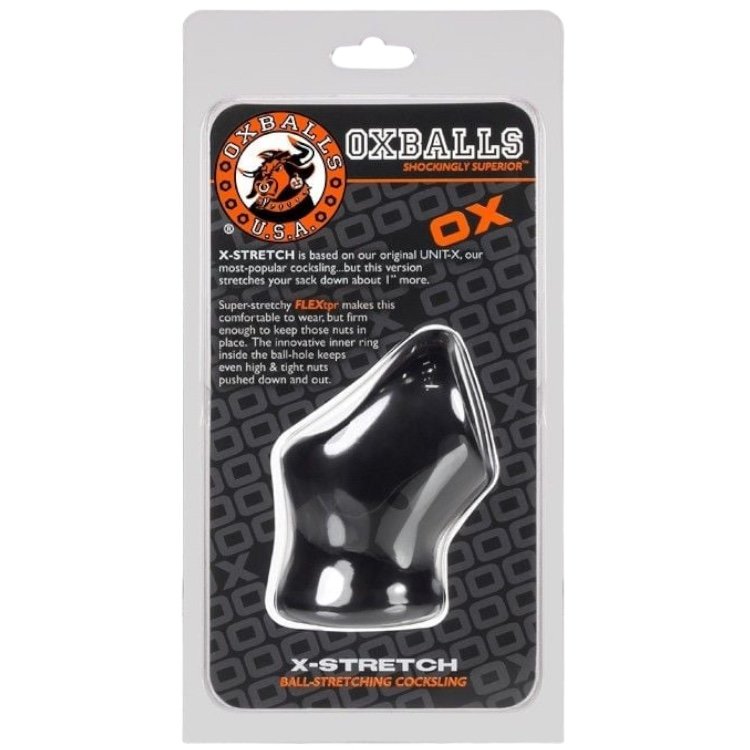Oxballs Unit X Stretch Cock Ring and Ball Stretcher Black