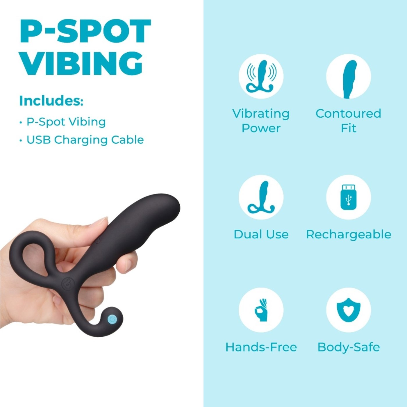 b-Vibe P-Spot Vibing Hands-Free Rechargeable Vibrating Prostate Massager