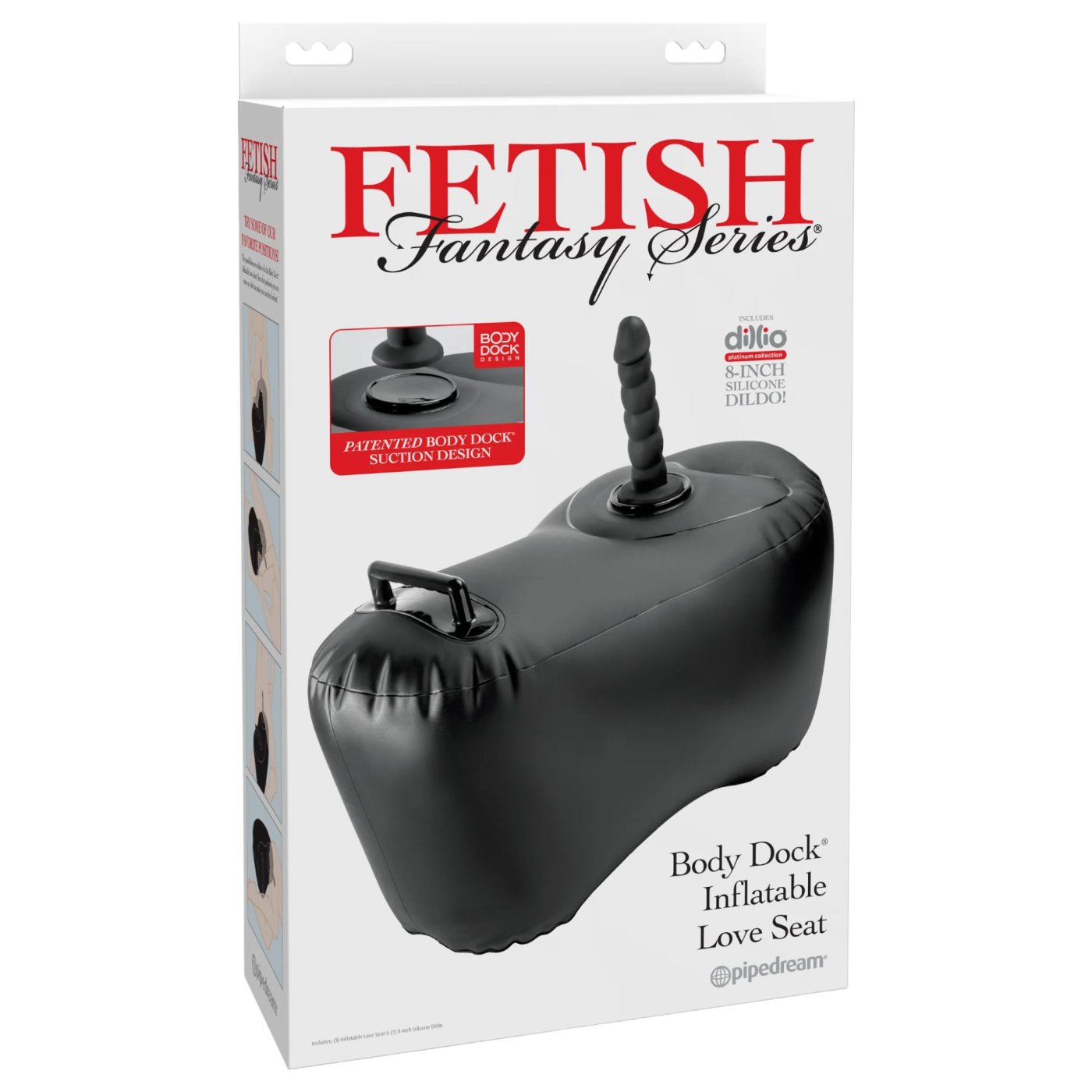 Fetish Fantasy Body Dock Inflatable Love Seat with 8 Inch Silicone Dildo