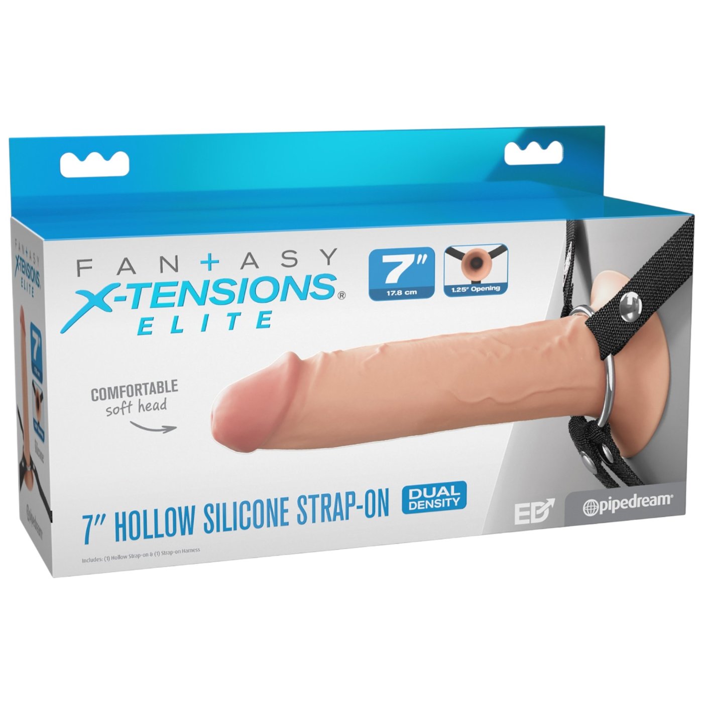 Fantasy X-Tensions Elite 7 Inch Hollow Strap-On Dildo with Harness