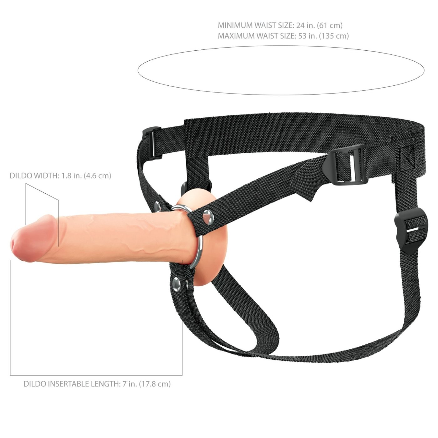 Fantasy X-Tensions Elite 7 Inch Hollow Strap-On Dildo with Harness