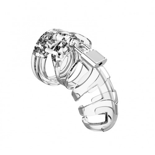 Man Cage 02 Male 3.5 Inch Clear Chastity Cage – Shots Toys
