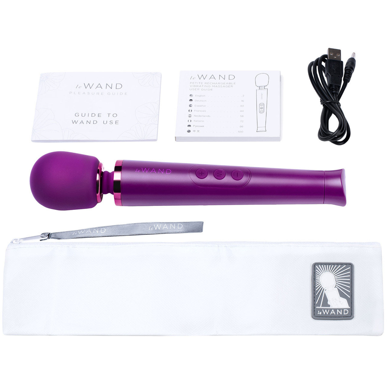 Le Wand Petite Mini Rechargeable Massage Wand Vibrator Dark Cherry