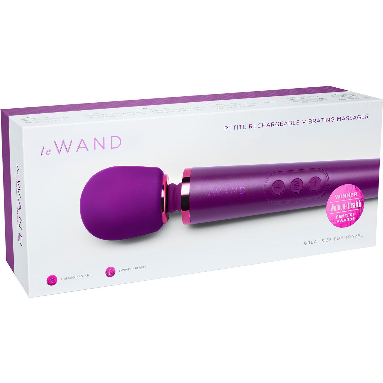 Le Wand Petite Mini Rechargeable Massage Wand Vibrator Dark Cherry