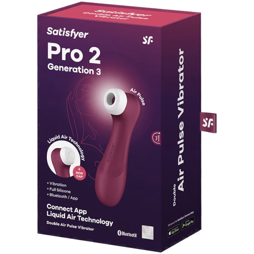 Satisfyer Pro 2 Generation 3 App Controlled Liquid Air Clitoral Vibrator Red